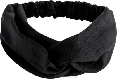 Повязка для волос MAKEUP Denim Twist из денима, с перекрутом, чёрная, 1 шт