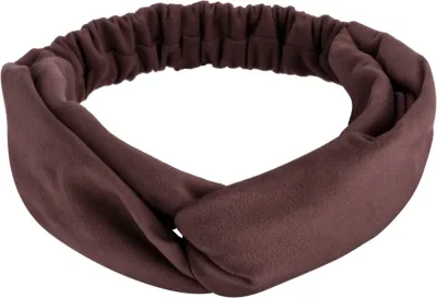 Повязка на голову MAKEUP Suede Twist из экозамши, с переплетением, коричневая, 1 шт