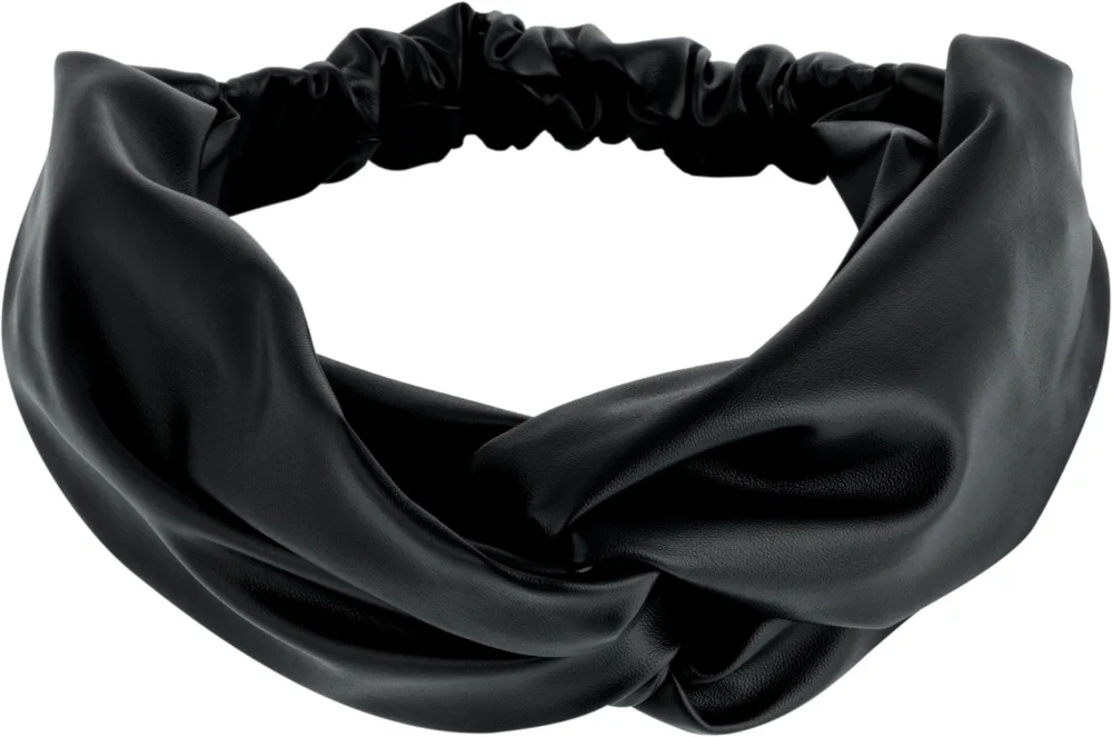Повязка на голову MAKEUP Hair Accessories Faux Leather Twist из экокожи, чёрная, 1 шт