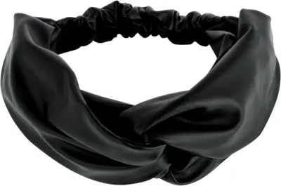 Повязка на голову MAKEUP Hair Accessories Faux Leather Twist из экокожи, чёрная, 1 шт
