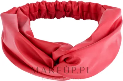 Повязка на голову MAKEUP Faux Leather Twist из экокожи, с перекрутом, красная, 1 шт