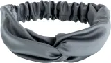 Повязка для волос MAKEUP Satin Twist сатиновая, с перекрутом, серая, 1 шт — фото 1