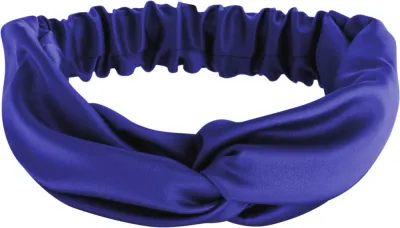 Повязка на голову MAKEUP Satin Twist сатиновая, с перекрутом, тёмно-синяя, 1 шт