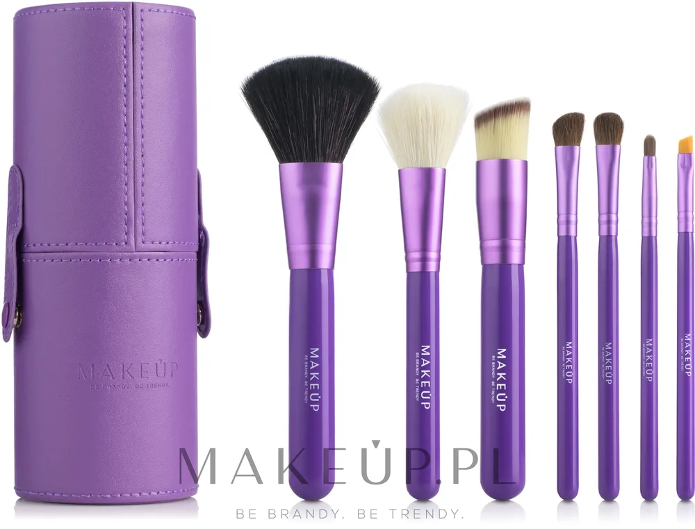 Набор кистей для макияжа MAKEUP 7 шт. фиолетовый в чехле