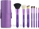Набор кистей для макияжа MAKEUP 7 шт. фиолетовый в чехле — фото 1