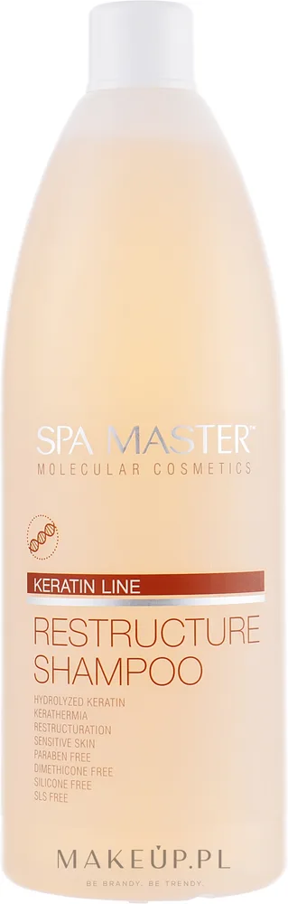 Восстанавливающий шампунь Spa Master Keratin Line Restructure с кератином, 200/970 мл, Болгария