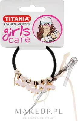 Резинка для волос Titania Girls Care 8167 с яркими декоративными элементами, чёрная, 1 шт