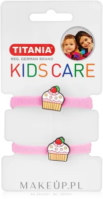 Резинка для волос Titania Kids Care «Капкейк» с фигурками капкейков, розовая, 2 шт