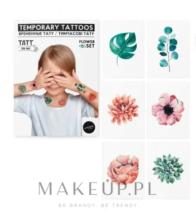 Временные татуировки TATTon.me Flower Set с цветами и растениями, для детей и взрослых