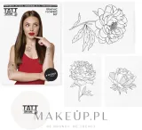Временные татуировки TATTon.me Graphic Flowers Set с цветами в графическом стиле, 3 крупных рисунка, с губкой — фото 1