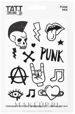 Временные татуировки TATTon.me Punk Mix Set в стиле панк, чёрно-белые, лист A6