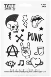 Временные татуировки TATTon.me Punk Mix Set в стиле панк, чёрно-белые, лист A6 — фото 1