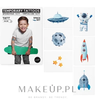 Временные татуировки TATTon.me Space Set на космическую тему, для детей и взрослых