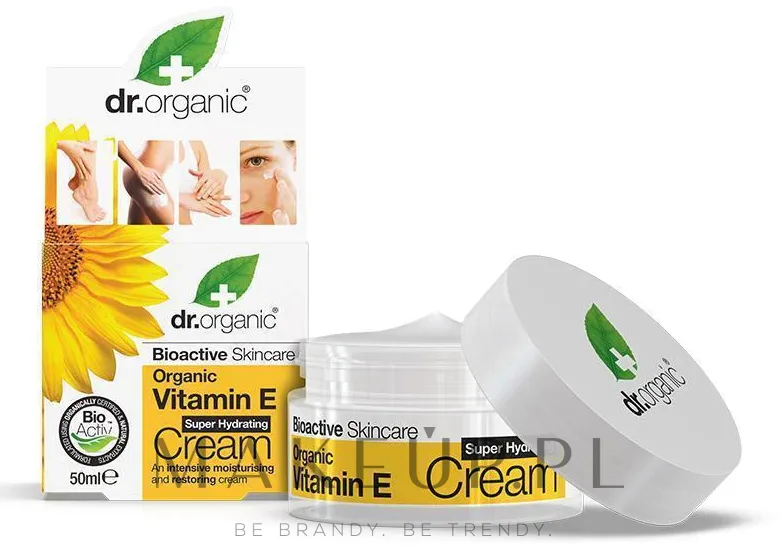 Dr Organic Bioactive Skincare Vitamin E Super Hydrating Cream увлажняющий крем для лица и тела с витамином Е, алоэ и пантенолом 50 мл