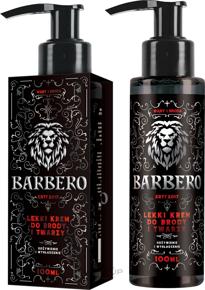 Крем для бороды и лица Barbero лёгкий, для чувствительной кожи, с дозатором, 100 мл