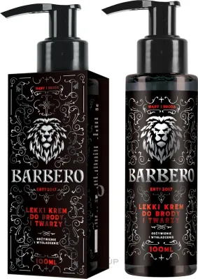 Крем для бороды и лица Barbero лёгкий, для чувствительной кожи, с дозатором, 100 мл