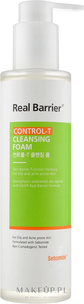 Real Barrier Control-T Cleansing Foam очищающая пенка для жирной кожи с себорегулирующим растительным комплексом 190 мл