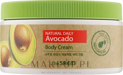 The Saem Natural крем для тела с экстрактом авокадо Daily Avocado Body Cream 300 мл, питательный для сухой кожи