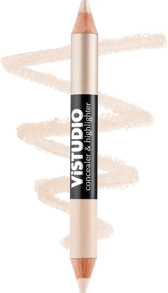 Корректор и рассветлитель Vistudio Concealer & Highlighter в карандаше, оттенок 002/012