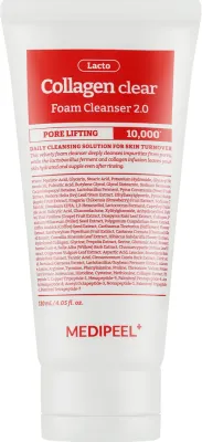 Пенка для умывания MEDIPEEL Aesthe Derma Lacto Collagen Clear с коллагеном, с кислотами AHA и BHA, 120 мл