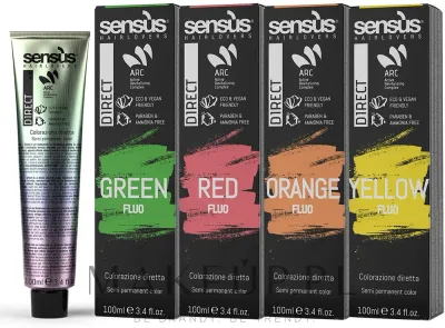 Краска для волос Sensus Direct Fluo флуоресцентная, светится в ультрафиолете, 100 мл
