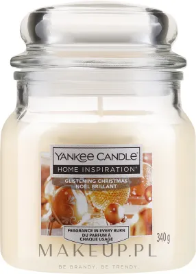 Yankee Candle Glistening Christmas / Свеча в стекле, миндаль, ваниль и сандал, 340 г