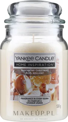Yankee Candle Glistening Christmas / Свеча в стекле, миндаль, ваниль и сандал, 538 г