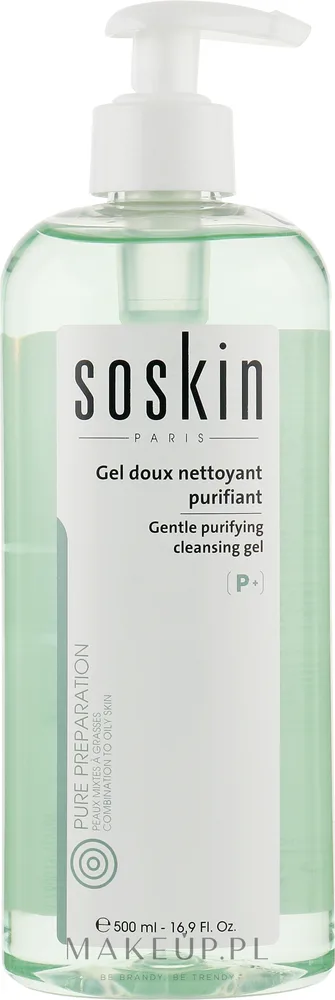 Гель для умывания Soskin Purifying Cleansing Gel для жирной и комбинированной кожи, очищающий, 100 мл / 250 мл / 500 мл