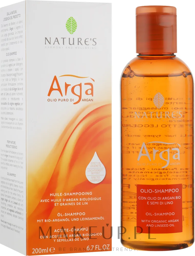 Аргановый шампунь Nature's Arga Oil-Shampoo для частого применения, 200 мл, Италия