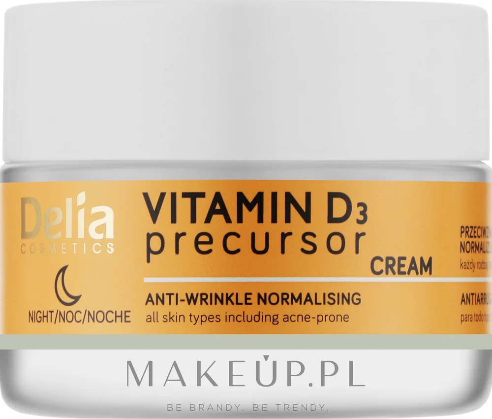 Delia Vitamin D3 Precursor Night Cream крем для лица ночной с витамином D3 50 мл, ночной крем против морщин для кожи с несовершенствами