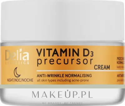 Delia Vitamin D3 Precursor Night Cream крем для лица ночной с витамином D3 50 мл, ночной крем против морщин для кожи с несовершенствами