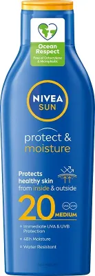 NIVEA SUN Protect & Moisture Sunscreen Lotion SPF 20 — солнцезащитный увлажняющий бальзам для тела SPF 20, 200 мл