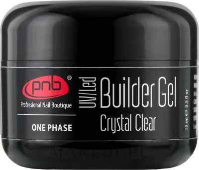 Строительный гель для ногтей PNB Builder Gel Crystal Clear однофазный, прозрачный, 15 мл, 50 мл