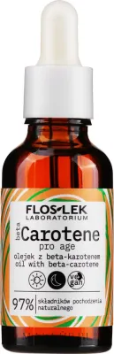 Floslek Beta Carotene Oil масло для лица с бета-каротином аргановым маслом и скваланом во флаконе с пипеткой 30 мл