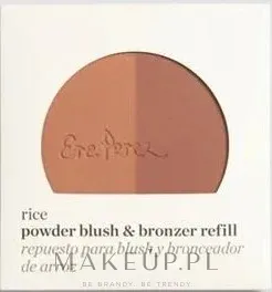 Румяна и бронзер Ere Perez Rice Powder Blush Bronzer Refill 2 в 1, сменный блок, 2 оттенка, 10 г