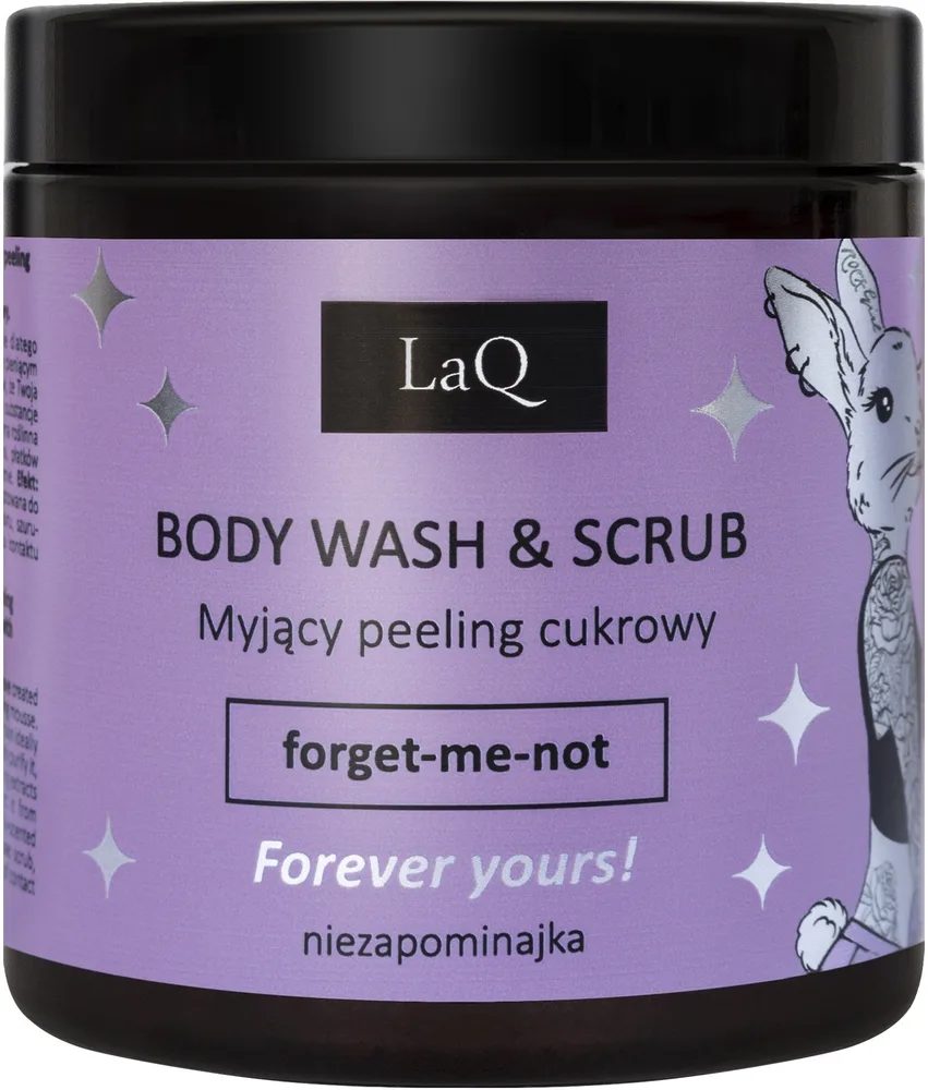LaQ пилинг для тела моющий Незабудка 220 г, Body Scrub and Wash Peeling, скраб и гель для душа 2 в 1