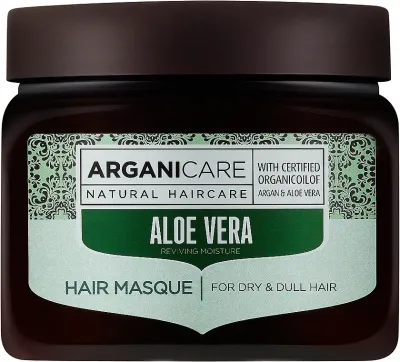 Маска для волос Arganicare Aloe Vera с алоэ вера, аргановое масло, ниацинамид, для всех типов, 500 мл