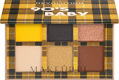 Палетка теней для век Makeup Revolution Power Shadow Palette 90's Baby, 6 оттенков, матовые и блестящие, 6,6 г