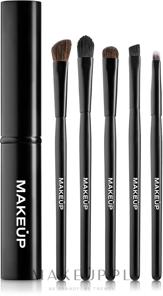 Дорожный набор кистей для макияжа MAKEUP в металлическом тубусе, 5 шт