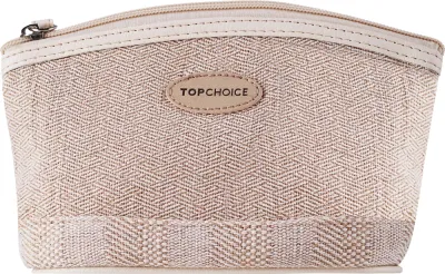 Косметичка Top Choice Cotton 99199 хлопок бежевая 20х13х6 см