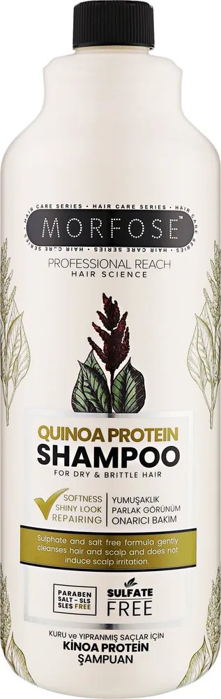 Протеиновый шампунь Morfose Quinoa Protein без сульфатов, с кератином и магнием, 1000 мл, Турция