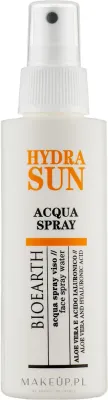 Освежающий спрей для лица Bioearth Hydra Sun Acqua Spray, с алоэ вера и гиалуроновой кислотой, 125 мл