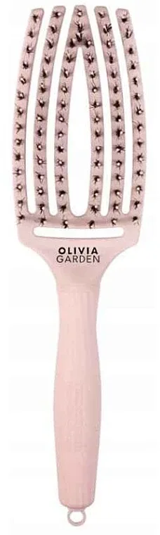 Щётка для волос Olivia Garden Finger Brush Boar & Nylon Medium пастельно-розовая