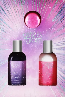 Набор Style & Grace Glitz & Glam гель для душа лосьон и бомбочка с мандарином ванилью и амброй 100+100 мл+50 г