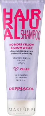 Шампунь для окрашенных волос Dermacol Hair Ritual No More Yellow + Grow Shampoo, против жёлтых тонов, 250 мл