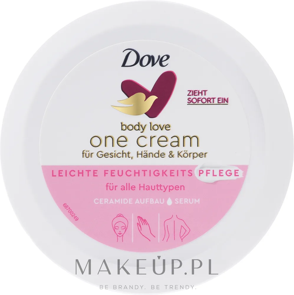Dove Body Love One Cream Light Hydration питательный крем для лица, рук и тела, для сухой кожи, лёгкое увлажнение 250 мл