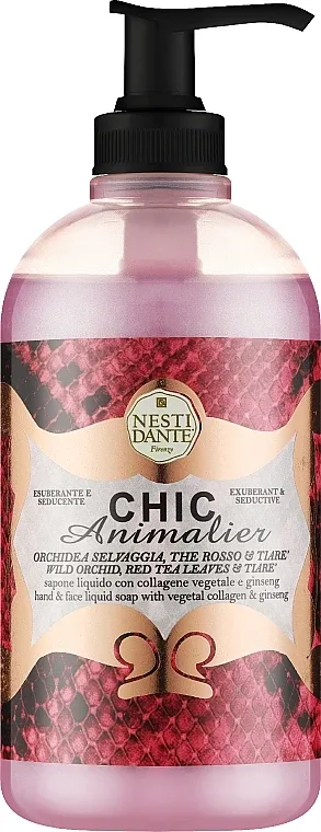 Жидкое мыло для рук и лица Nesti Dante Chic Animalier с экстрактом женьшеня, 500 мл