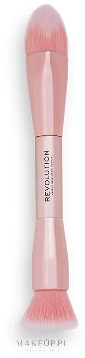 Двусторонняя кисть для основы и пудры Makeup Revolution Create Dual R28 гипоаллергенная