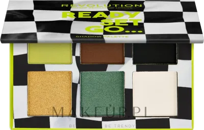 Палетка теней для век Makeup Revolution Power Shadow Palette Ready Set Go 6 оттенков
