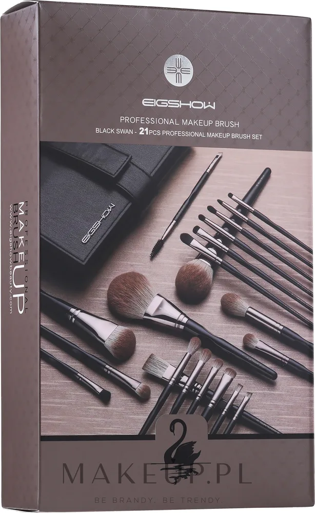 Eigshow Beauty Eigshow Black Swan Series - Набор кистей для макияжа Eigshow Black Swan Series 21 шт. в чехле